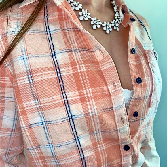 *CUSTOM DYED EMBROIDERED BUTTON DOWN - Picture 9 of 9